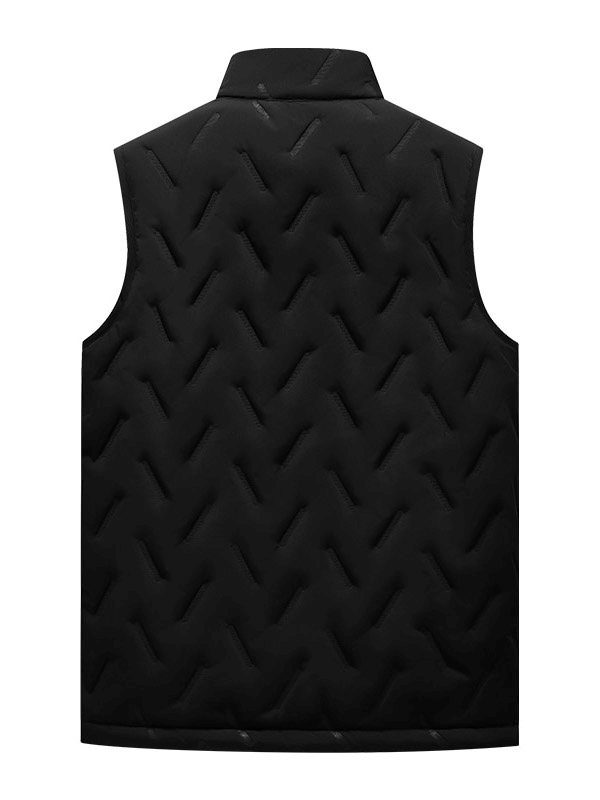 Warm Casual Male Lambswool Vest with Stand Collar