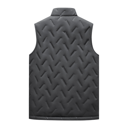 Warm Casual Male Lambswool Vest with Stand Collar