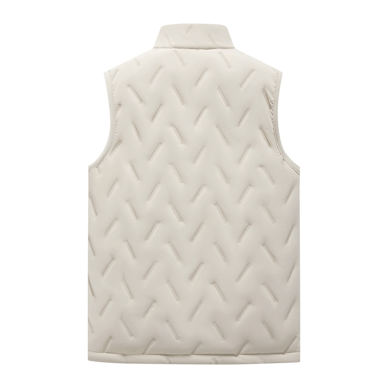 Warm Casual Male Lambswool Vest with Stand Collar