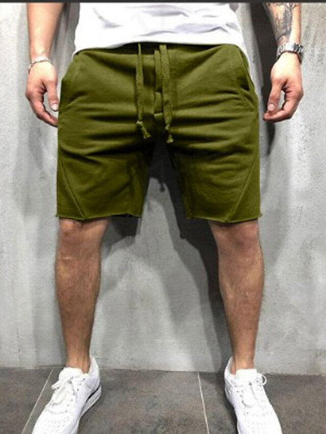 Casual loose plain elastic waist shorts sale